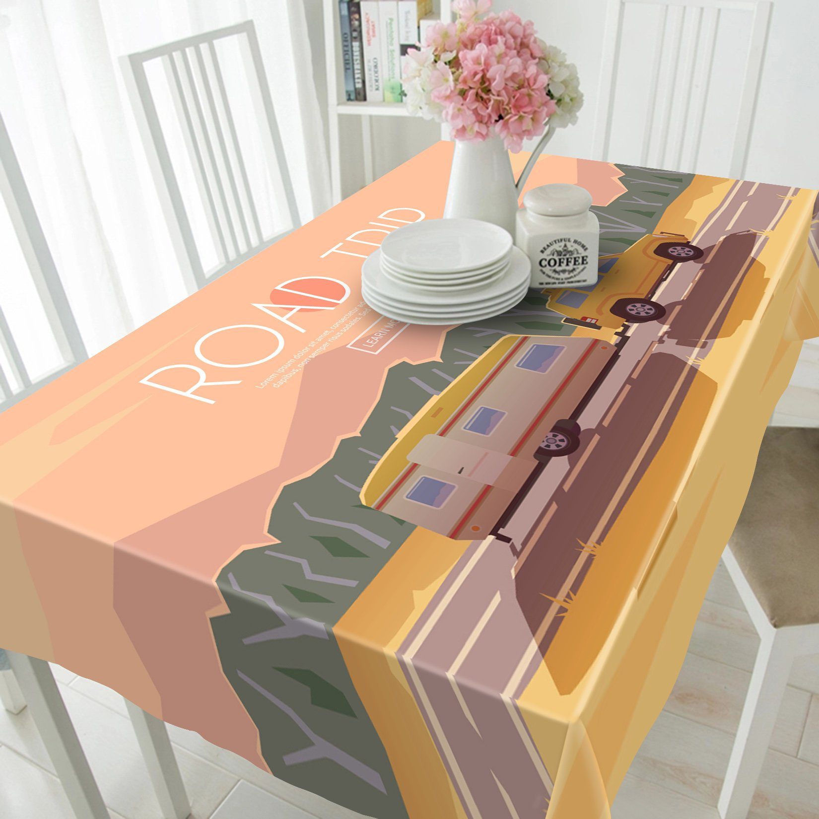 3D Road Trip 454 Tablecloths Wallpaper AJ Wallpaper 