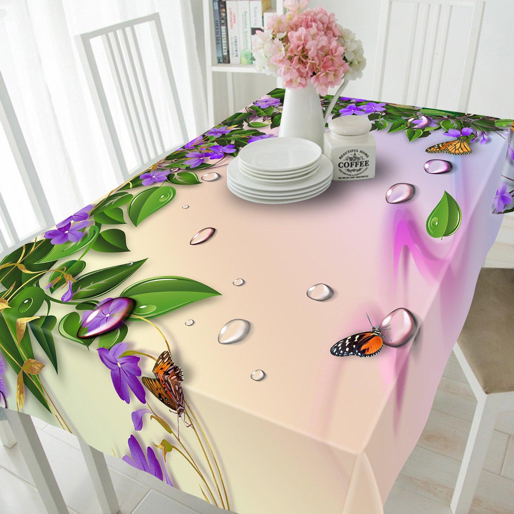 3D Flowers Vines Butterflies 233 Tablecloths Wallpaper AJ Wallpaper 