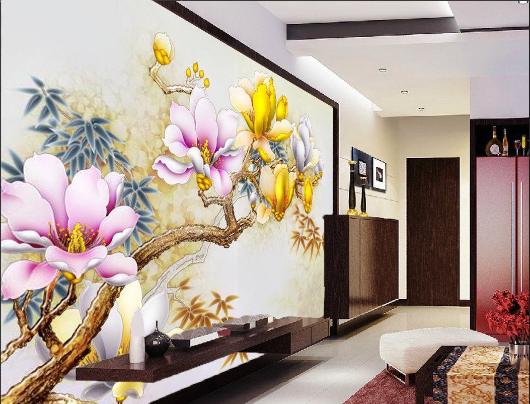 Purple And Golden Flower On Branch 56 Wallpaper AJ Wallpaper 1 