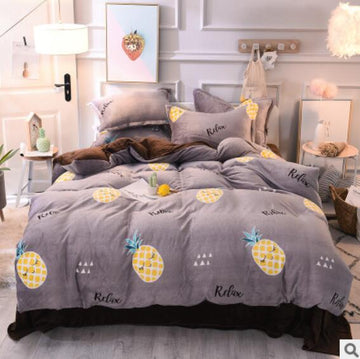 3D Gray Background Pineapple 14005 Bed Pillowcases Quilt