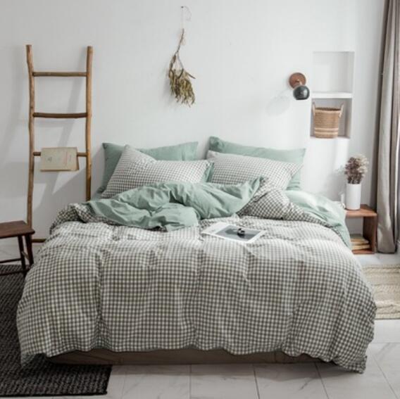 3D Light Green Small Grid 15060 Bed Pillowcases Quilt