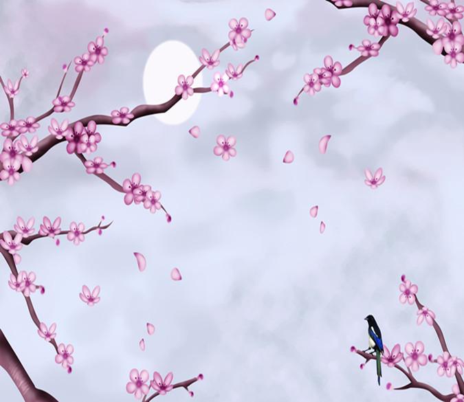 3D Cherry Flower Branch 038 Wallpaper AJ Wallpaper 
