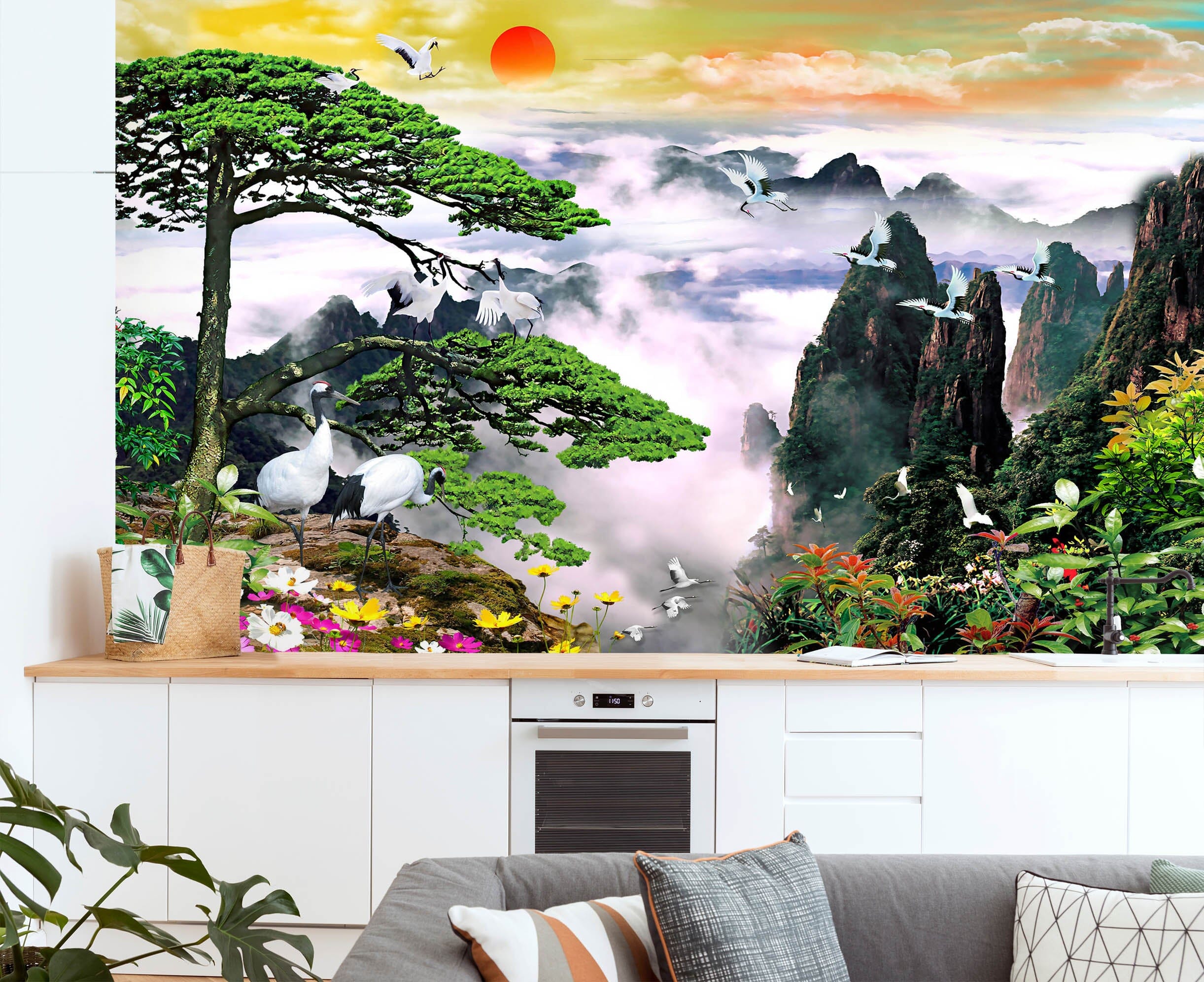 3D Misty Mountains 1461 Wall Murals Wallpaper AJ Wallpaper 2 