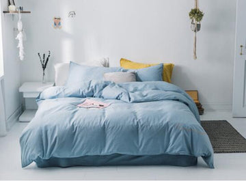 3D Light Blue 14200 Bed Pillowcases Quilt