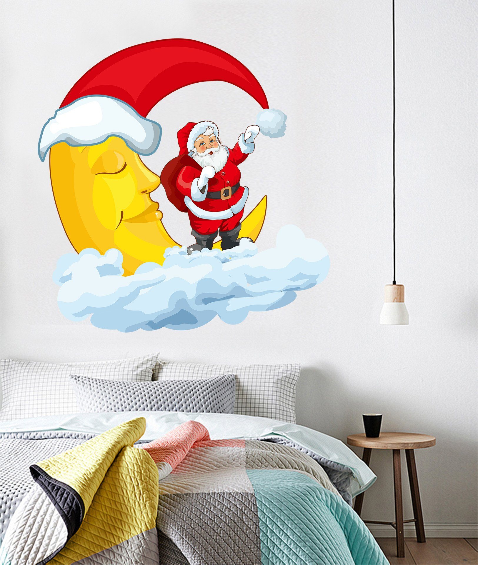 3D Yellow Moon Christmas Hat 40 Wall Stickers Wallpaper AJ Wallpaper 