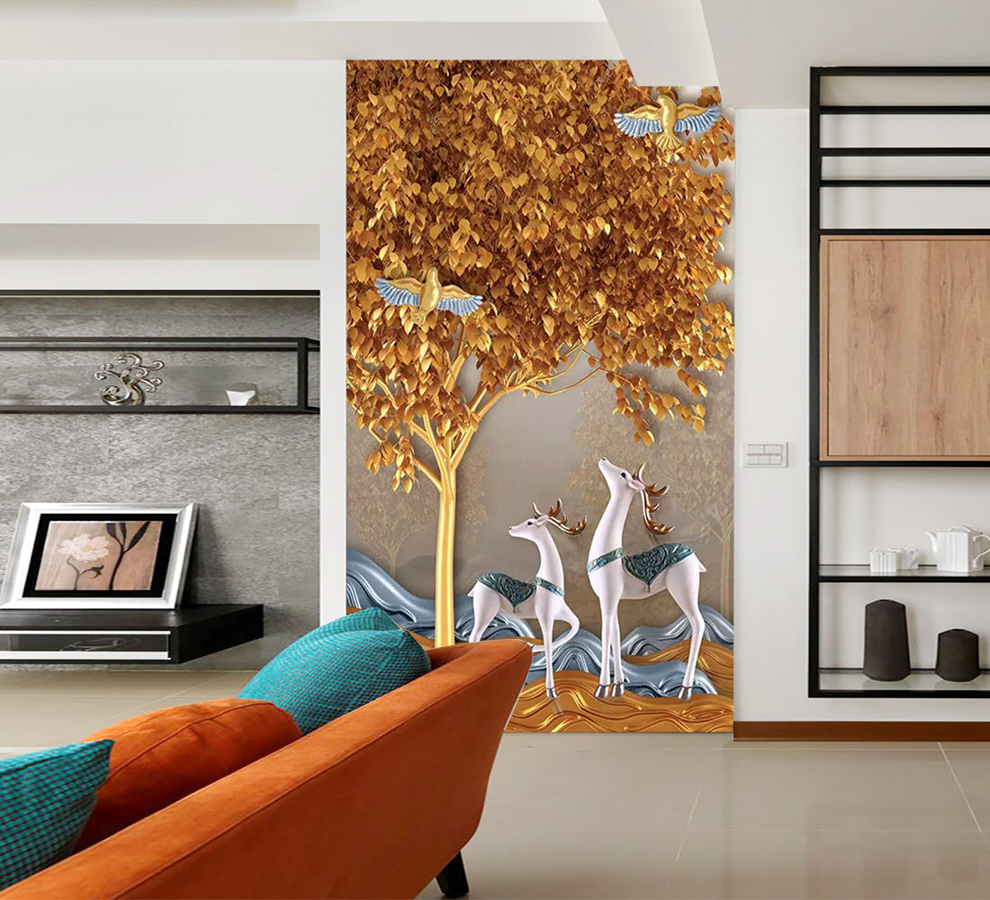3D Tree Fawn Dove WC849 Wall Murals