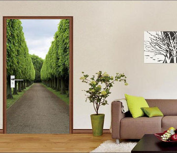 3D around the trees road door mural Wallpaper AJ Wallpaper 