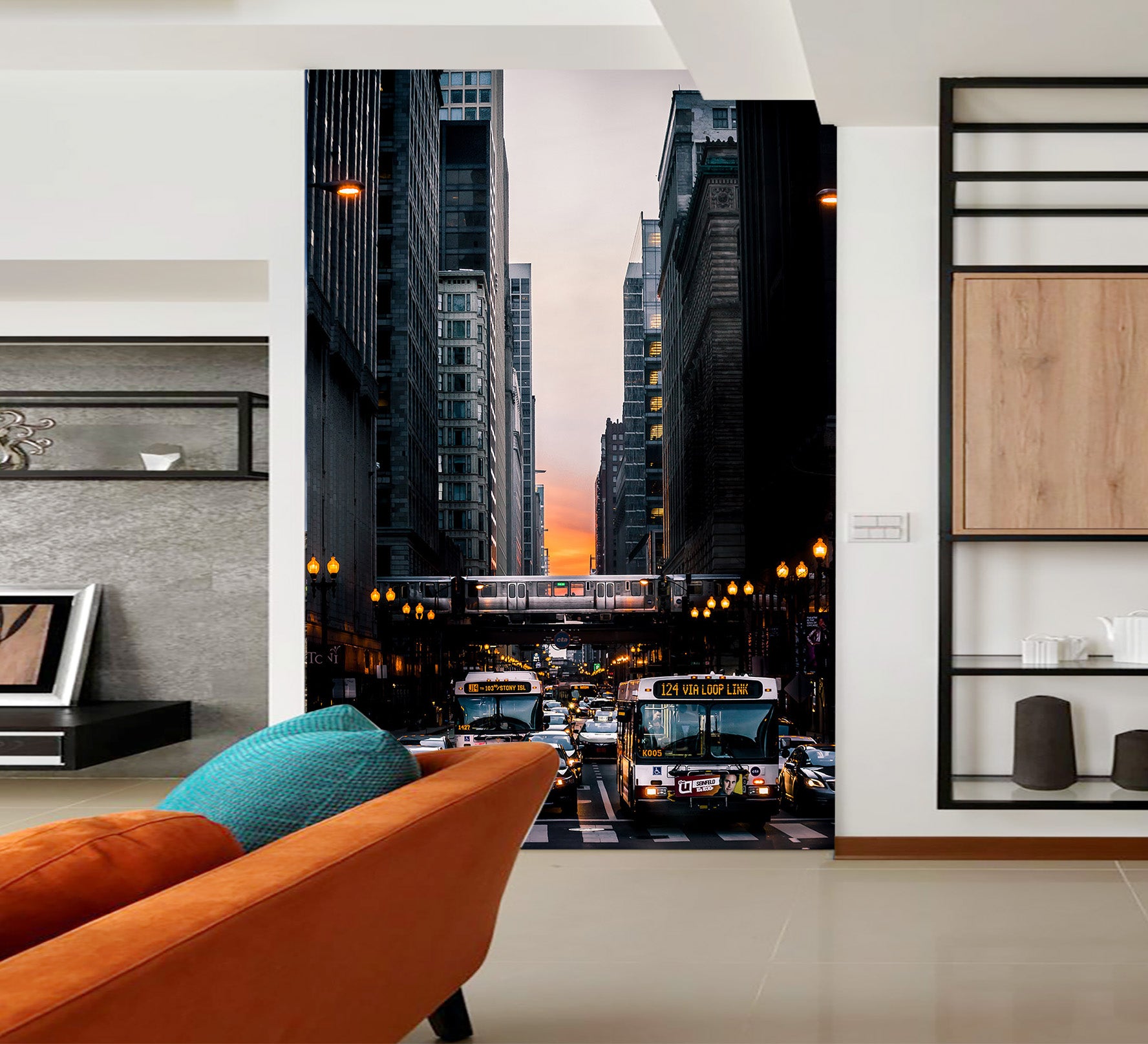 3D Chicago Traffic 430 Vehicle Wall Murals