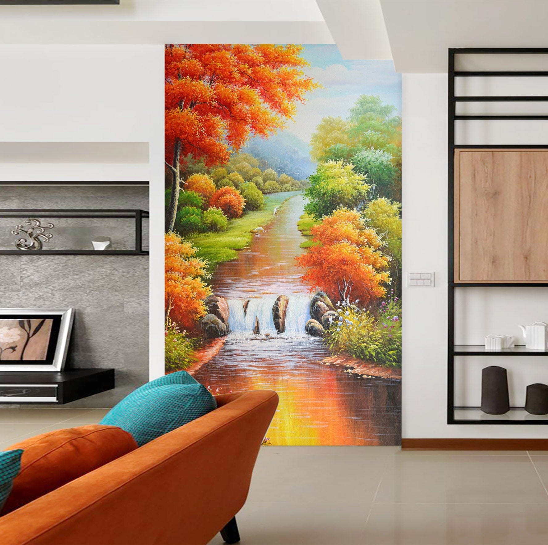 3D Autumn Stream 1871 Wall Murals Wallpaper AJ Wallpaper 2 