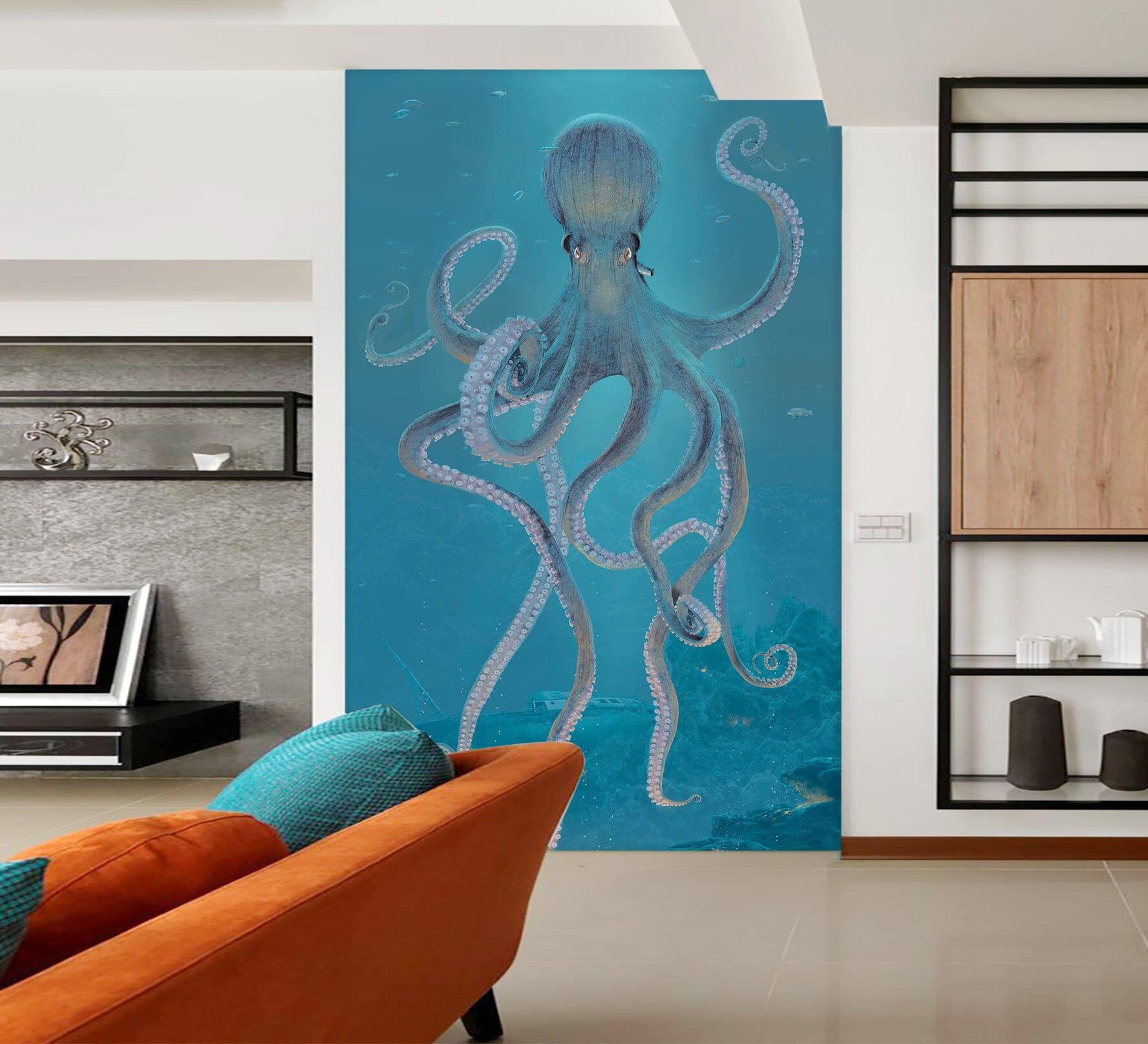 3D Giant Octopus 1517 Wall Murals Exclusive Designer Vincent Wallpaper AJ Wallpaper 2 