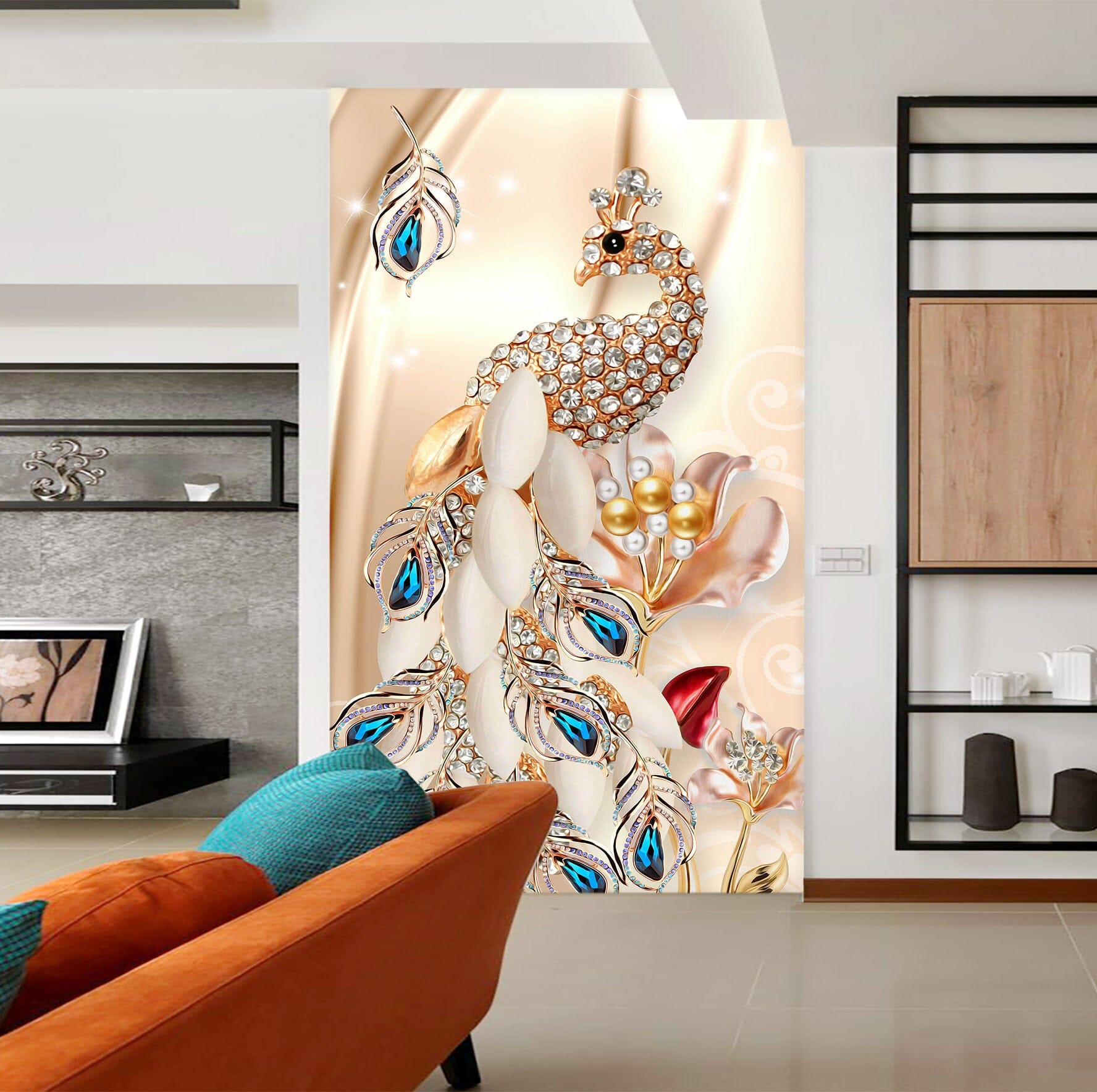 3D Diamond Peacock 1840 Wall Murals Wallpaper AJ Wallpaper 2 