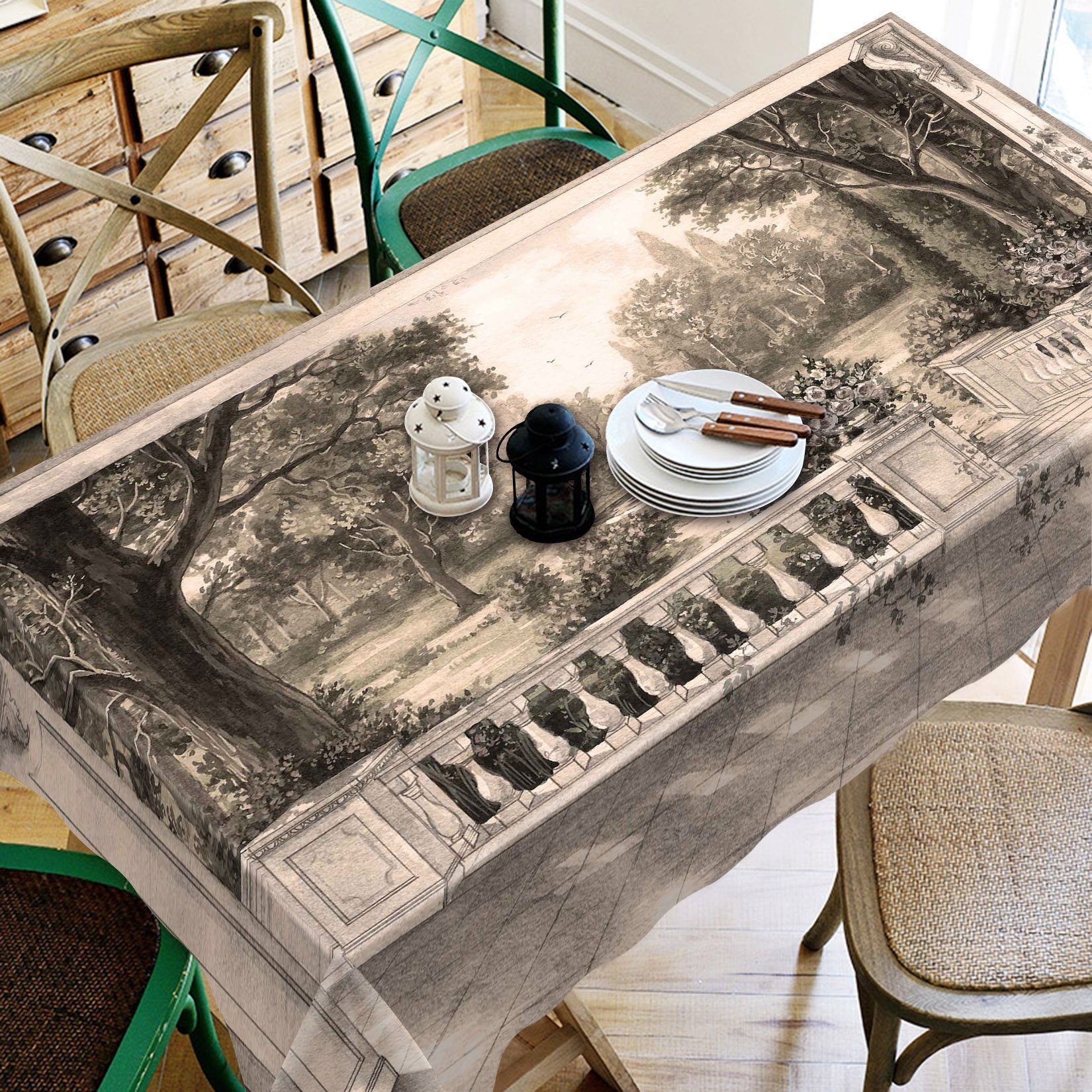 3D Palace Garden 467 Tablecloths Wallpaper AJ Wallpaper 