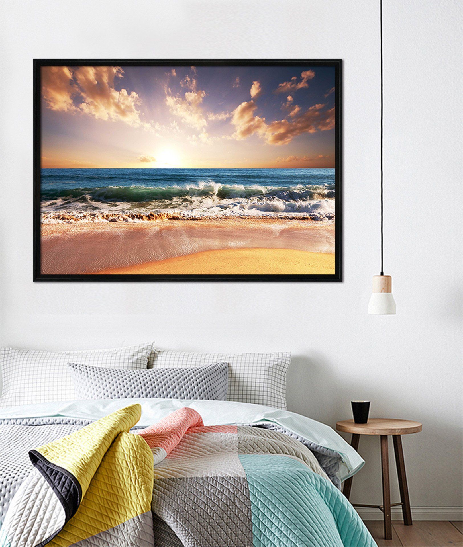 3D Surf Beach 075 Fake Framed Print Painting Wallpaper AJ Creativity Home 