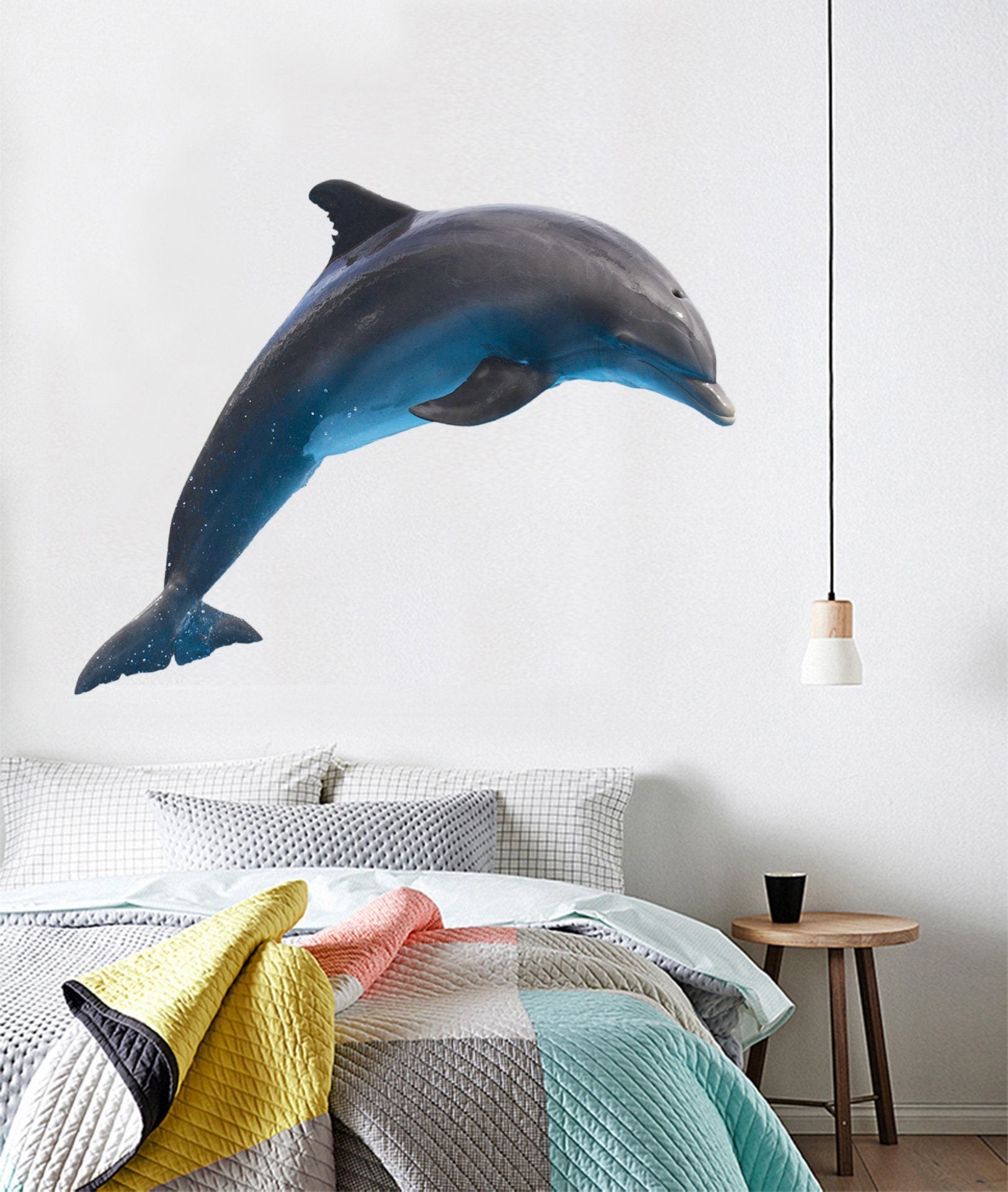 3D Dolphin Jumping 108 Animals Wall Stickers Wallpaper AJ Wallpaper 