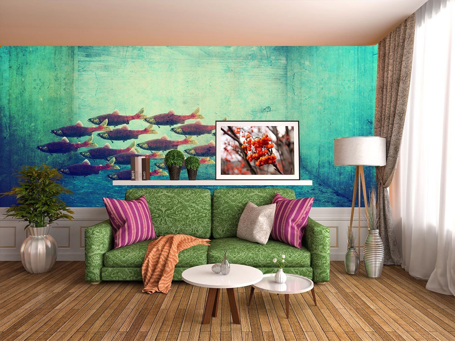 Trapped Fishes Wallpaper AJ Wallpaper 