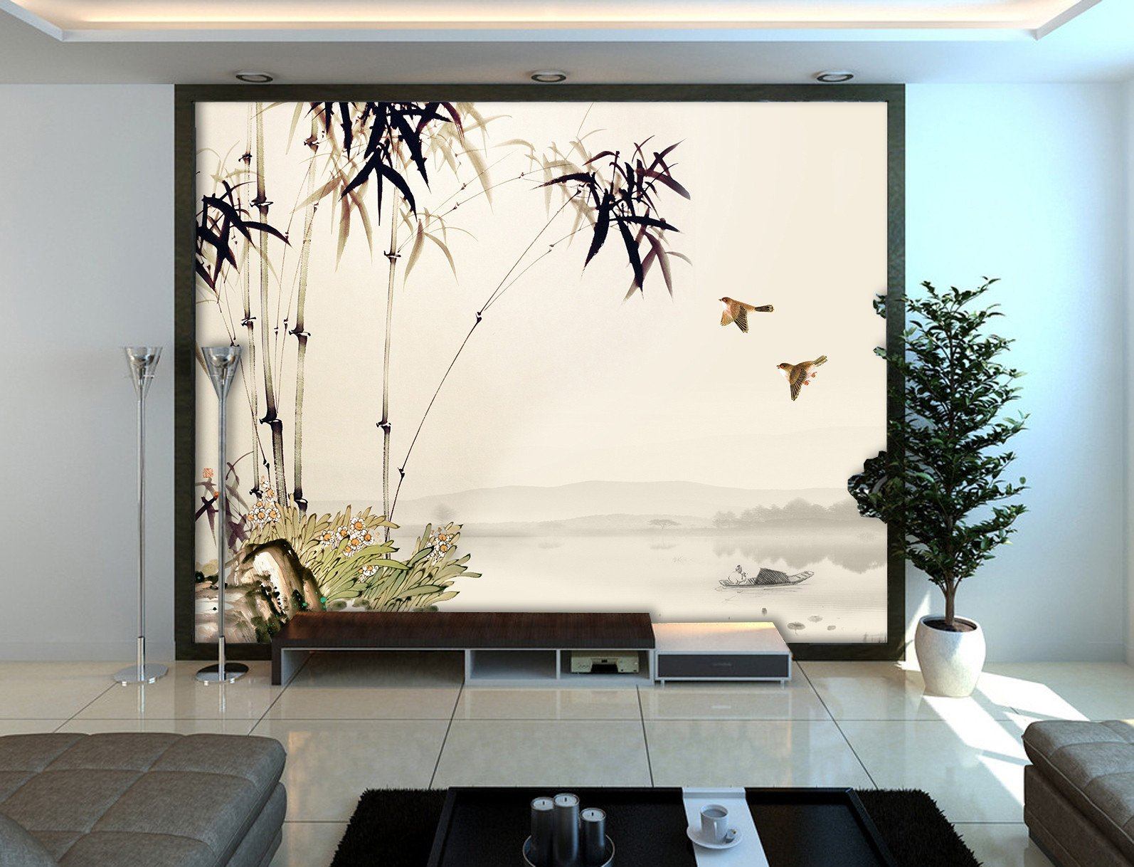 3D Bamboo River Tree 827 Wallpaper AJ Wallpaper 