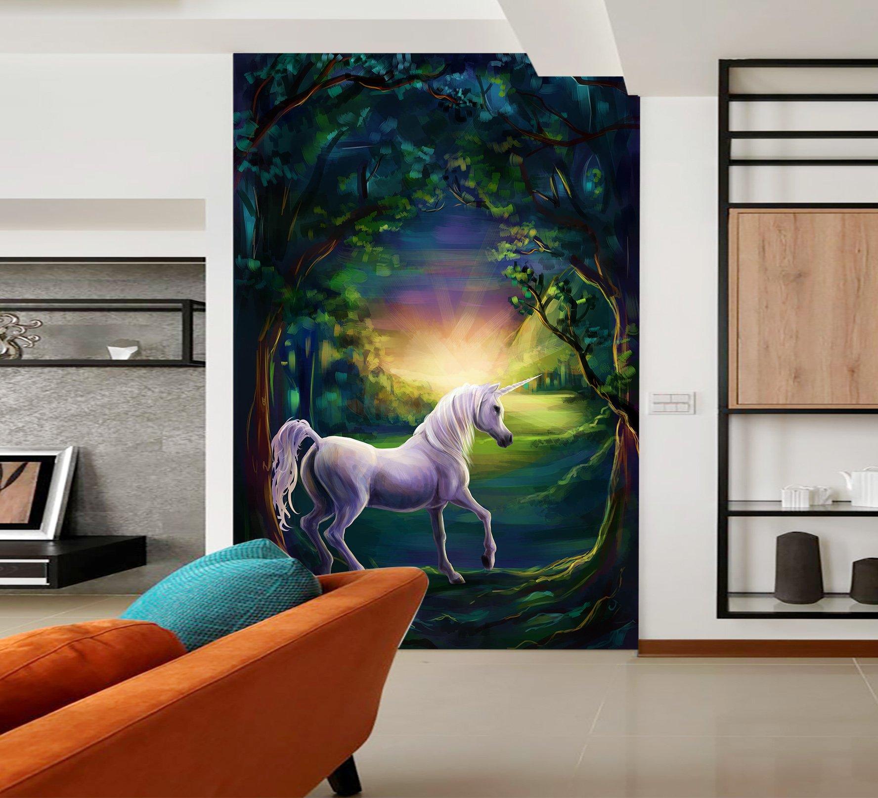3D Tree Hole Unicorn 356 Wallpaper AJ Wallpaper 