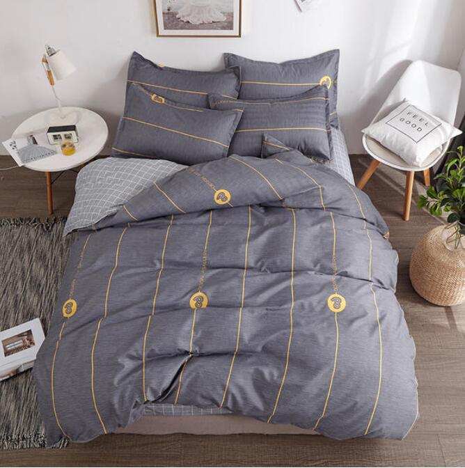 3D Dark Gray Bottom Yellow Lines 2020 Bed Pillowcases Quilt