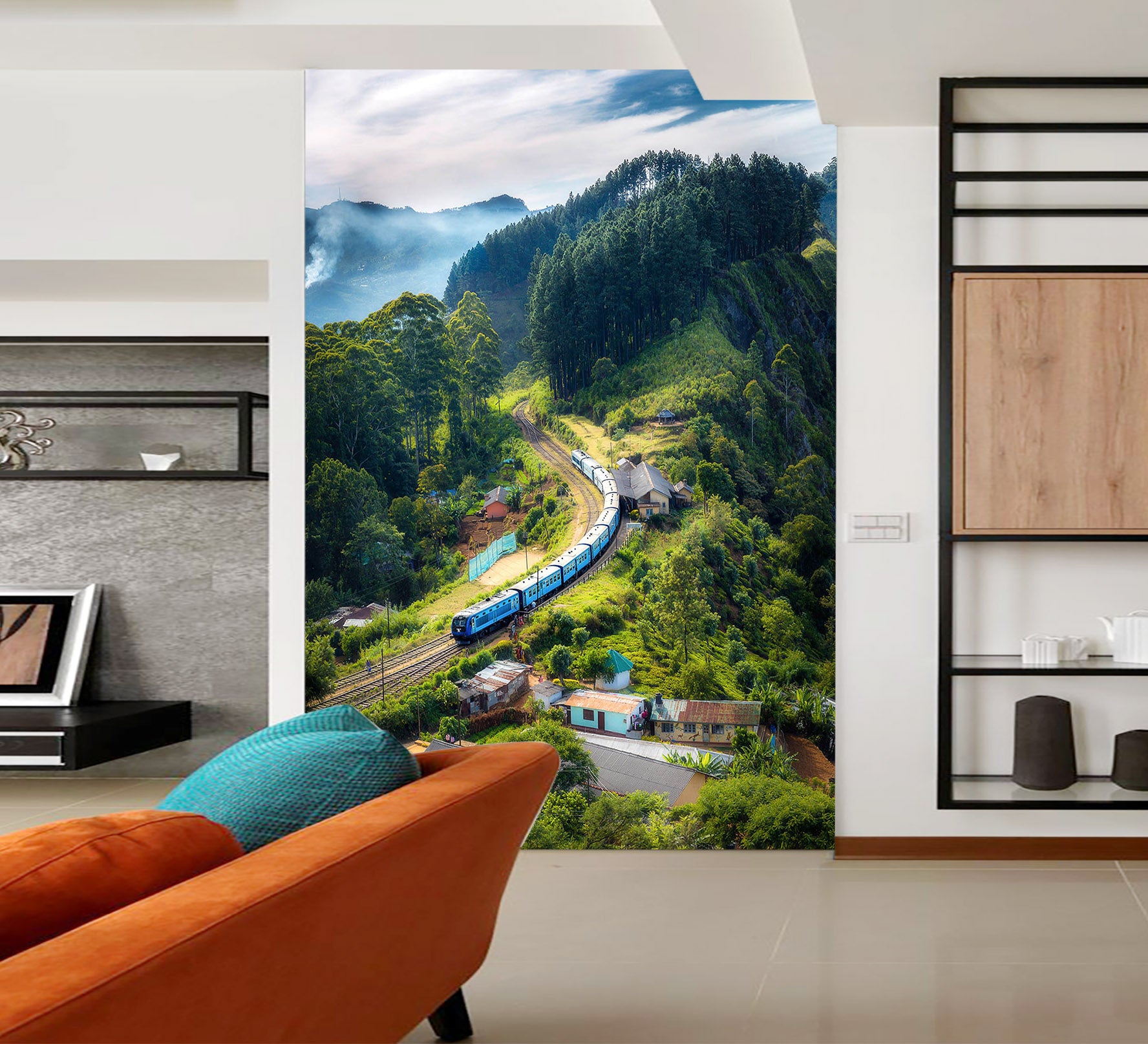 3D Forest Train 440 Vehicle Wall Murals