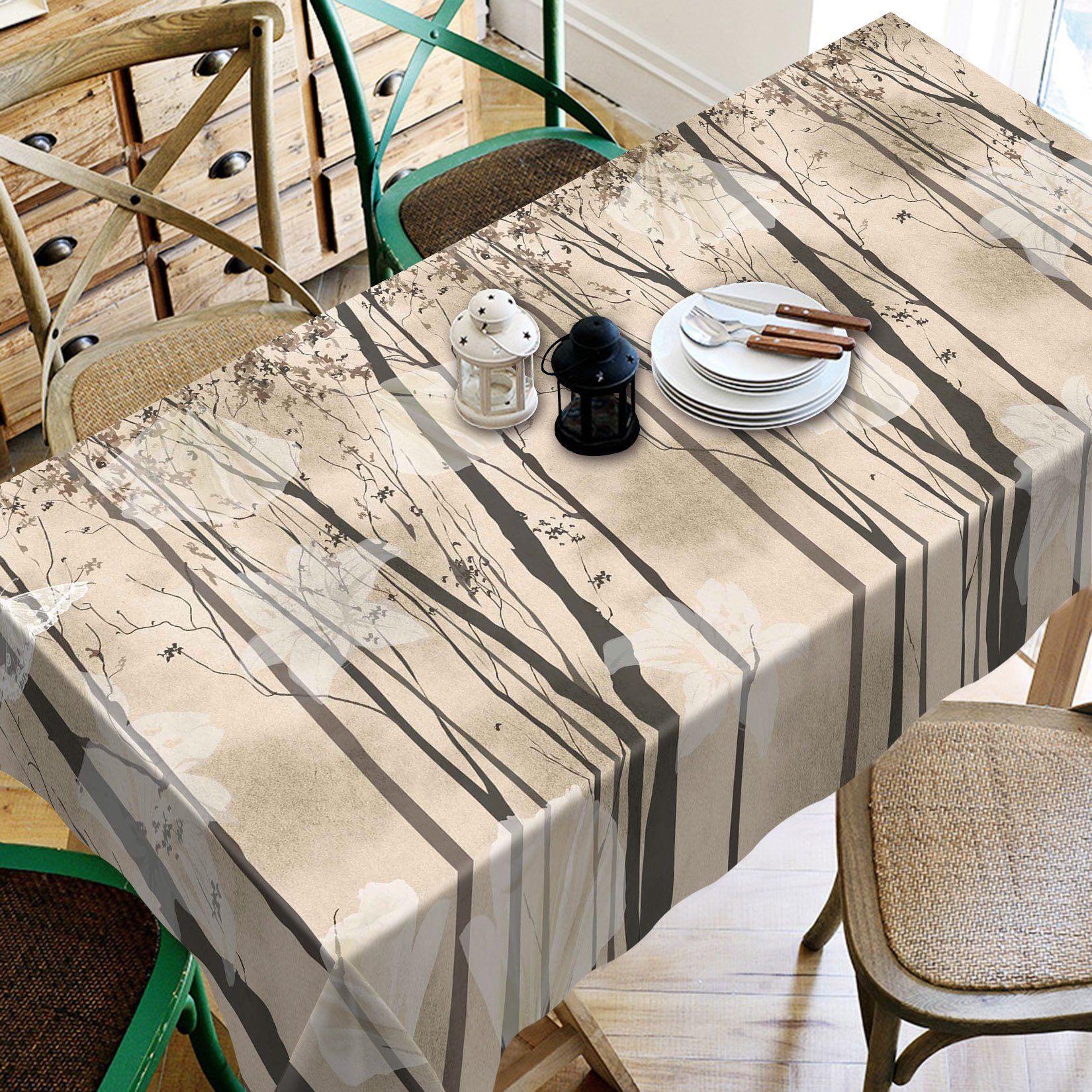 3D Trees Flowers Pattern 27 Tablecloths Wallpaper AJ Wallpaper 