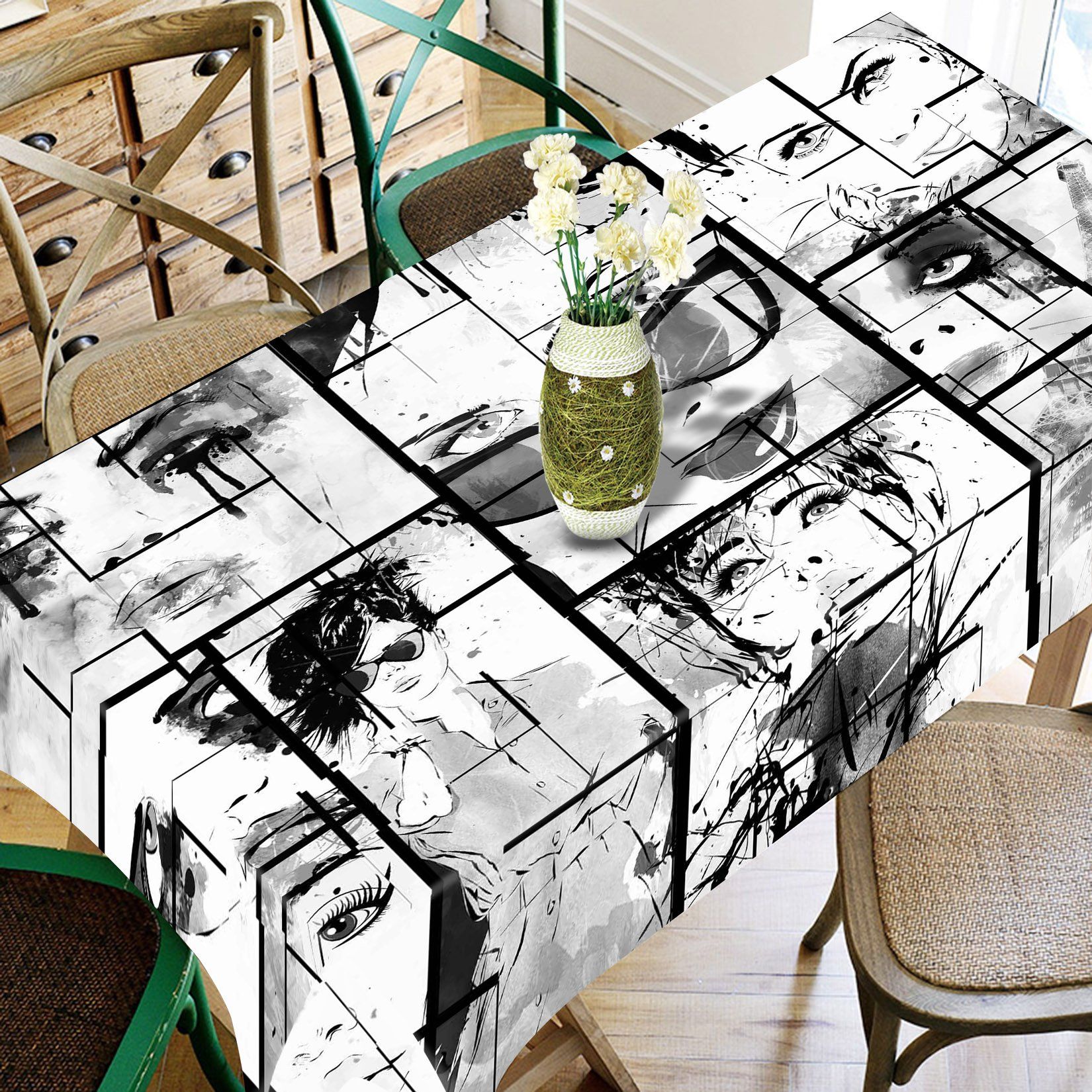 3D Graffiti Fashion Women 770 Tablecloths Wallpaper AJ Wallpaper 