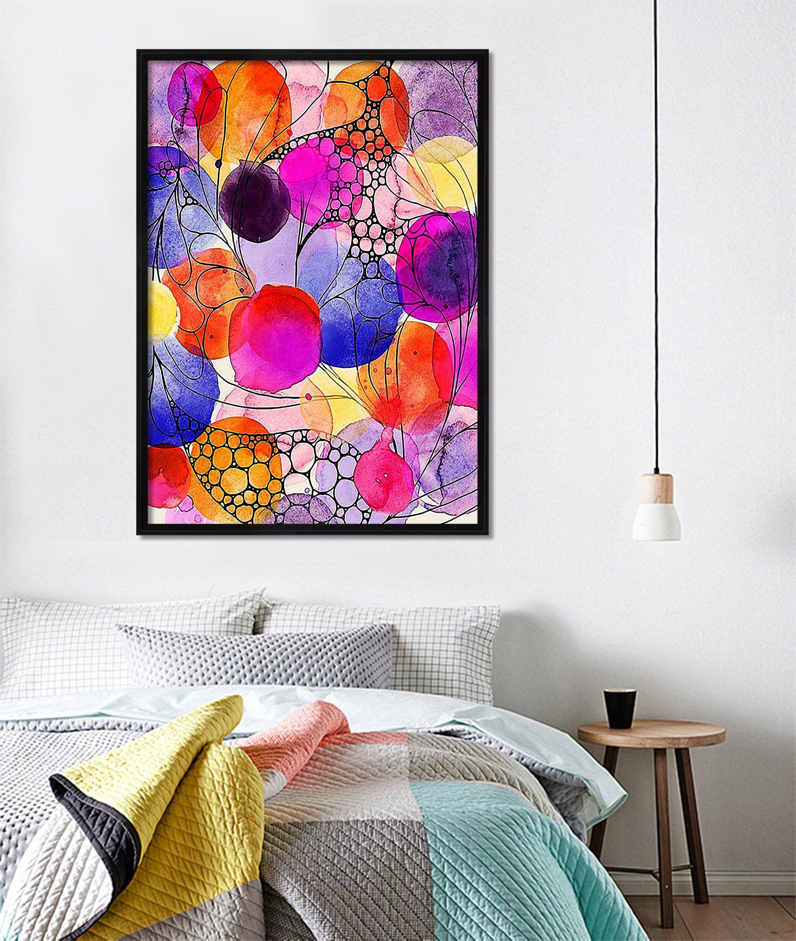 3D Colorful Balloons 095 Fake Framed Print Painting Wallpaper AJ Creativity Home 