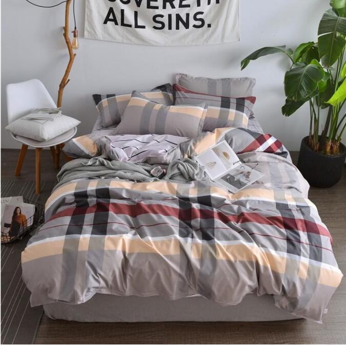 3D Gray Brown Plaid 2057 Bed Pillowcases Quilt