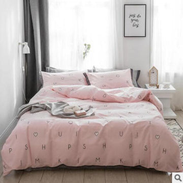 3D Pink Letters 18113 Bed Pillowcases Quilt