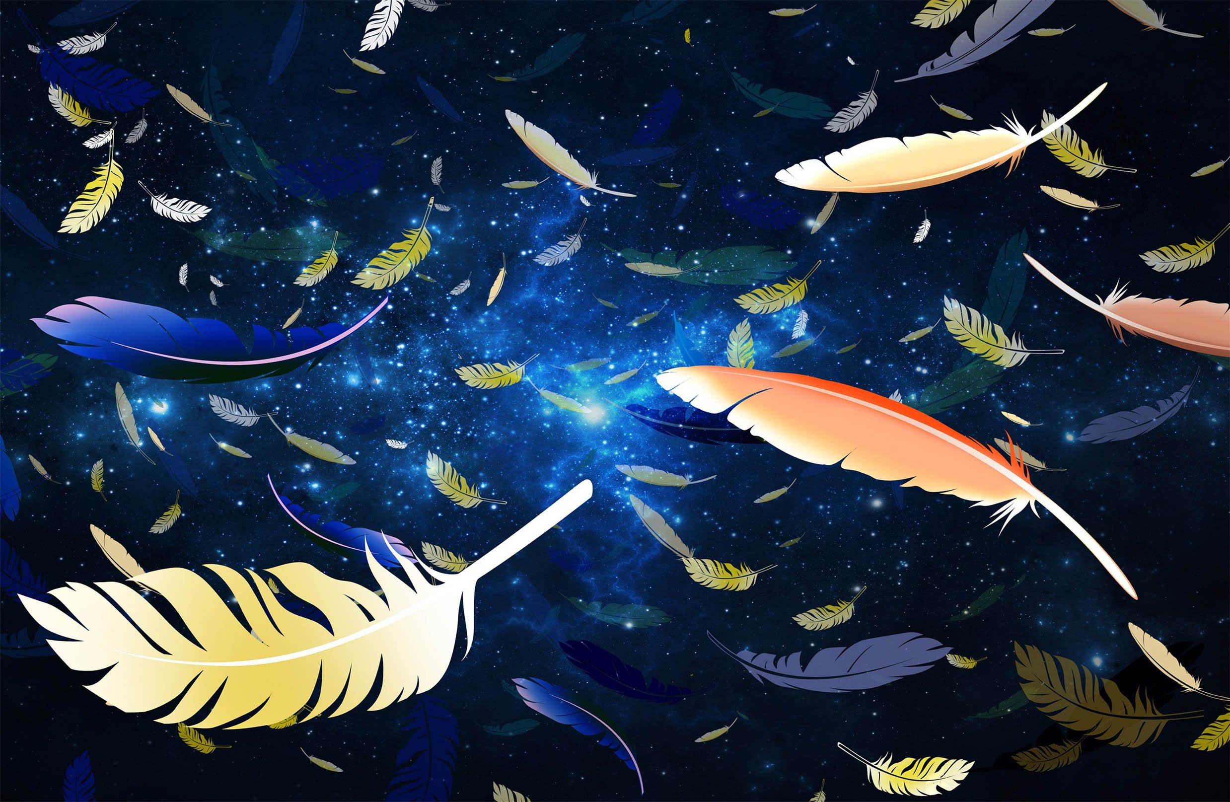 3D Stars Sky Feathers 515 Kitchen Mat Floor Mural Wallpaper AJ Wallpaper 