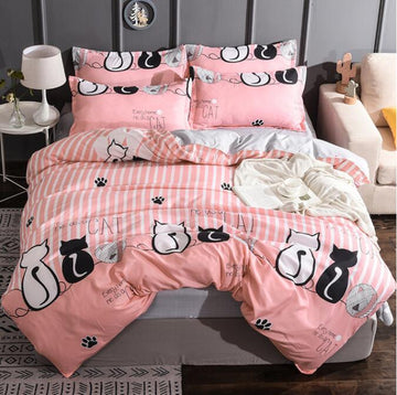 3D Black And White Cat Footprints 13099 Bed Pillowcases Quilt