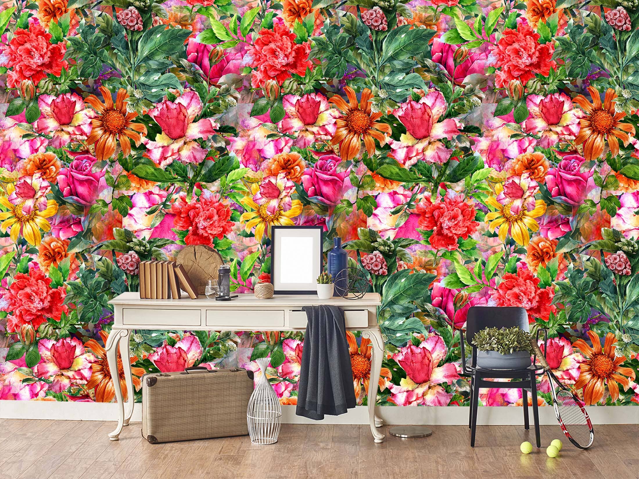 3D Red Bright Flower 52 Wall Murals Wallpaper AJ Wallpaper 2 