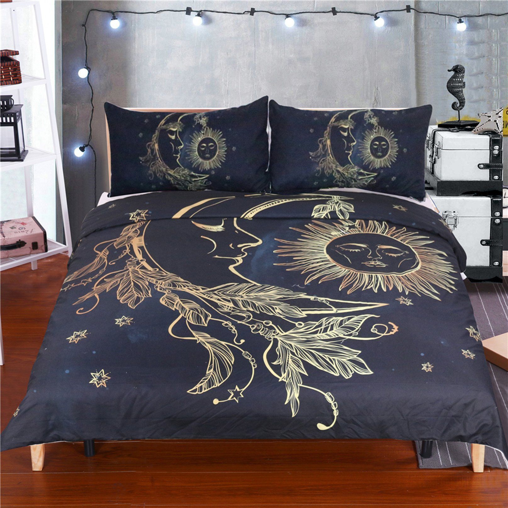 3D Moon And Sun 202 Bed Pillowcases Quilt Wallpaper AJ Wallpaper 
