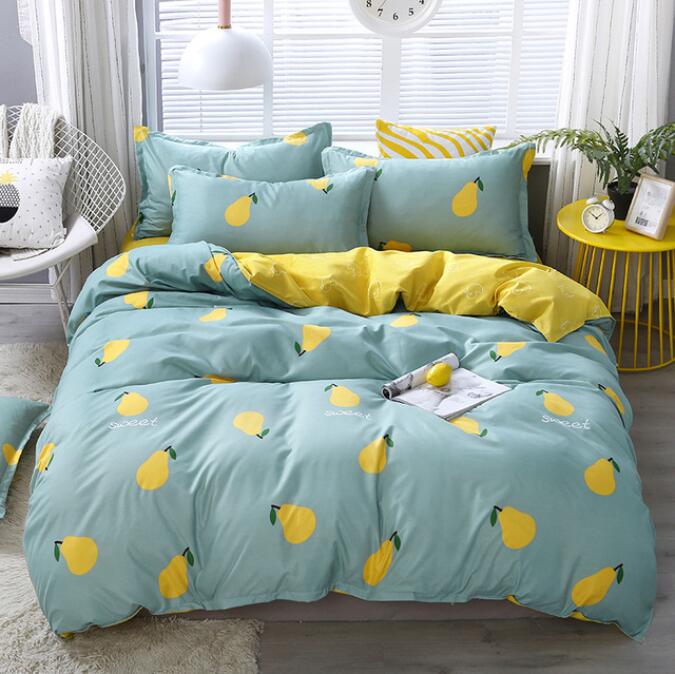 3D Green Background Yellow Pear 12168 Bed Pillowcases Quilt