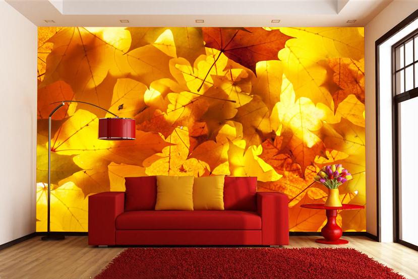Golden Leaves Wallpaper AJ Wallpaper 