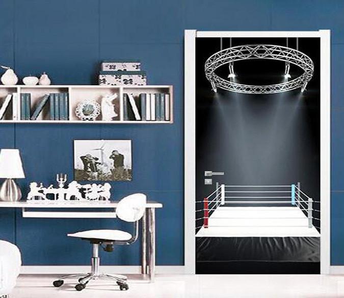 3D arena stage lighting door mural Wallpaper AJ Wallpaper 