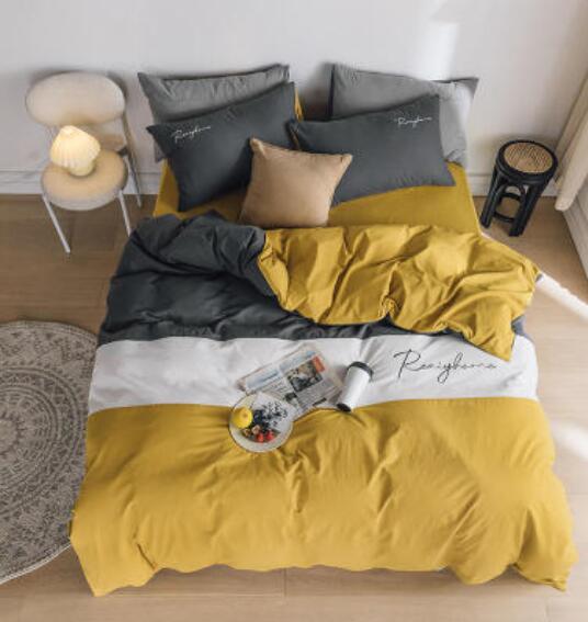 3D Gray White Yellow 30072 Bed Pillowcases Quilt