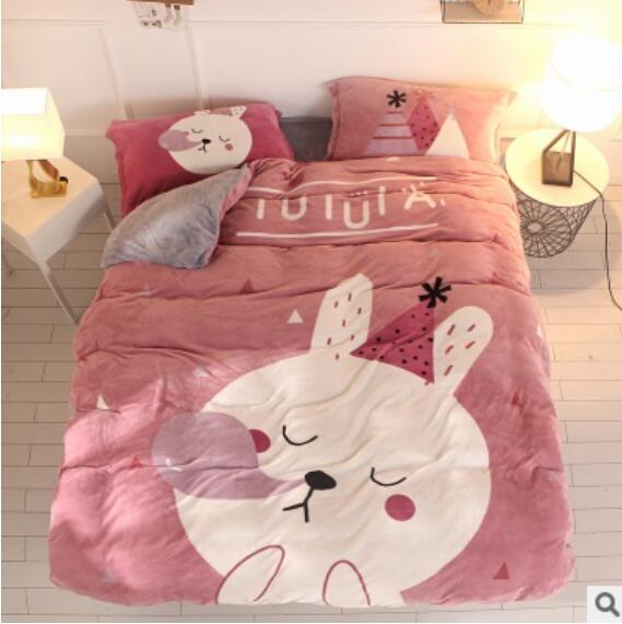 3D Cartoon Rabbit 18033 Bed Pillowcases Quilt