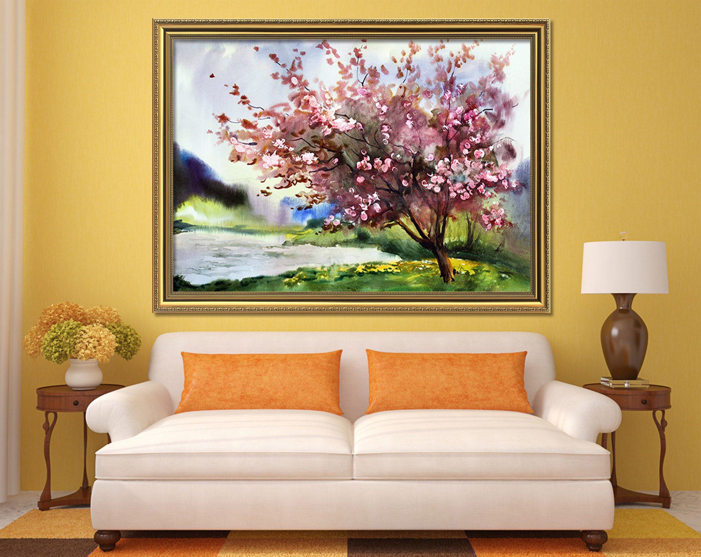 3D Tree Blossom 171 Fake Framed Print Painting Wallpaper AJ Creativity Home 