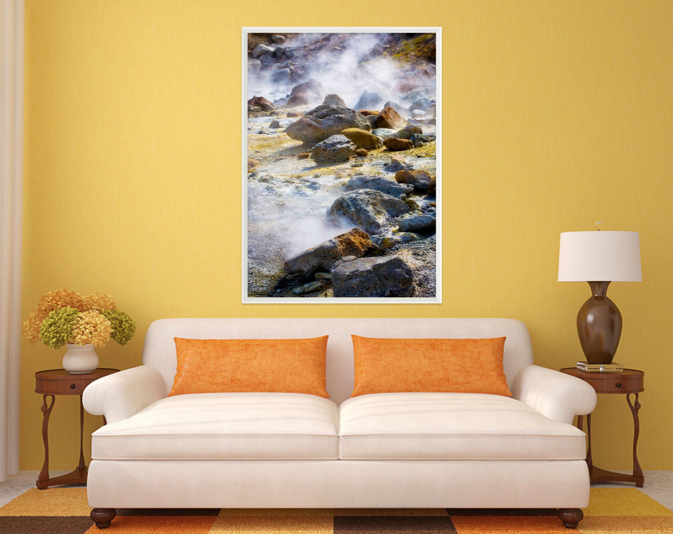 3D Mountain Fog 095 Fake Framed Print Painting Wallpaper AJ Creativity Home 