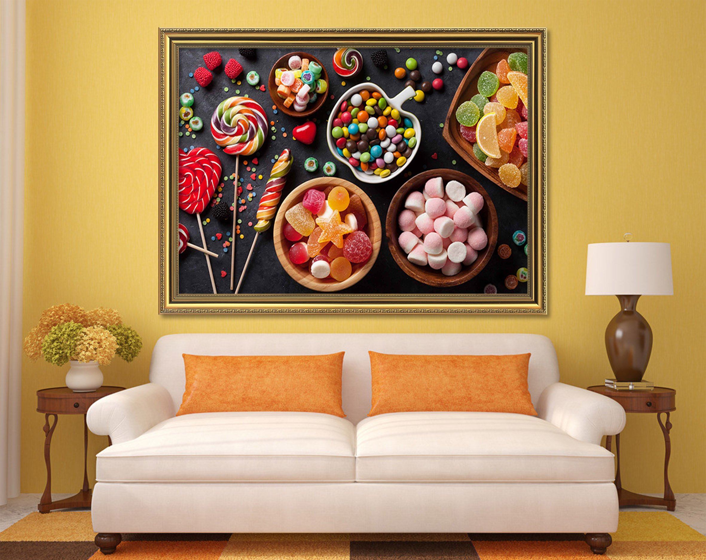 3D Color Sugar 113 Fake Framed Print Painting Wallpaper AJ Creativity Home 