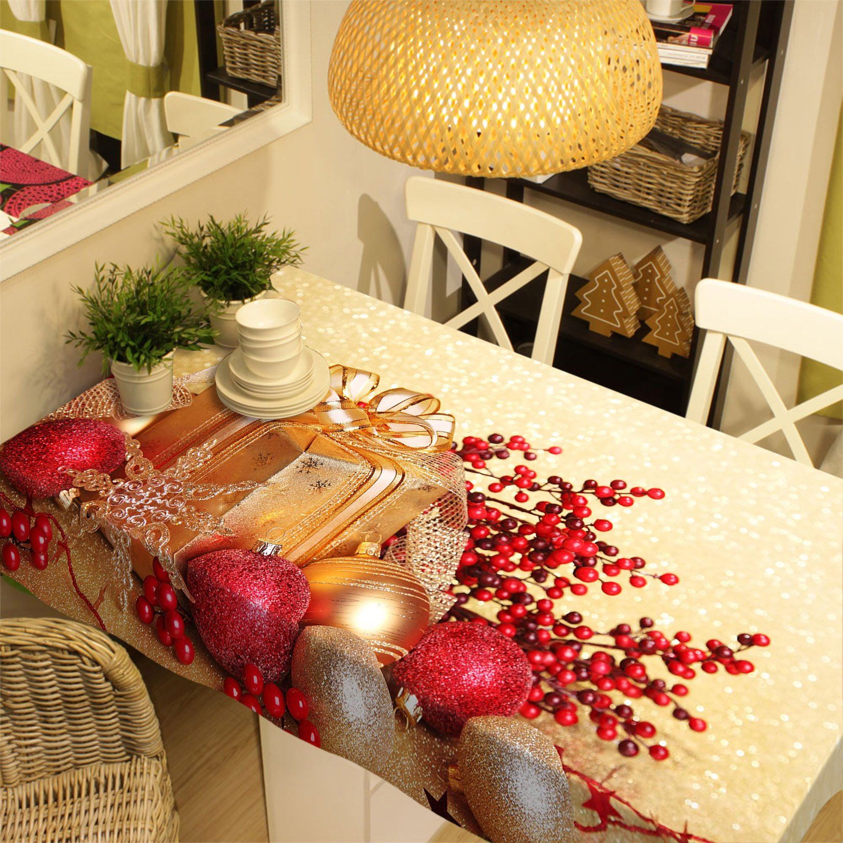 3D Shiny Bead Gift Box 45 Tablecloths Tablecloths AJ Creativity Home 