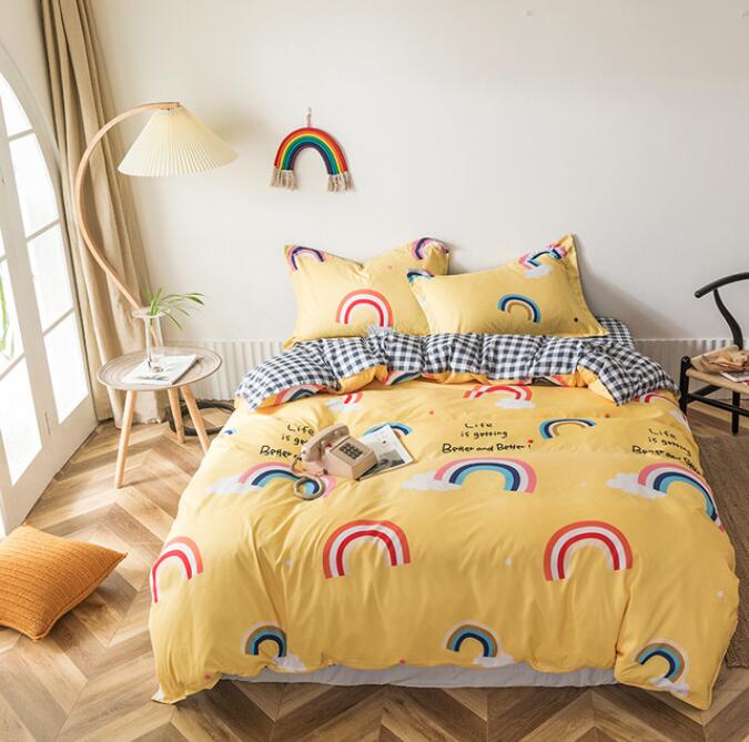 3D Yellow Bottom Little Rainbow 13162 Bed Pillowcases Quilt