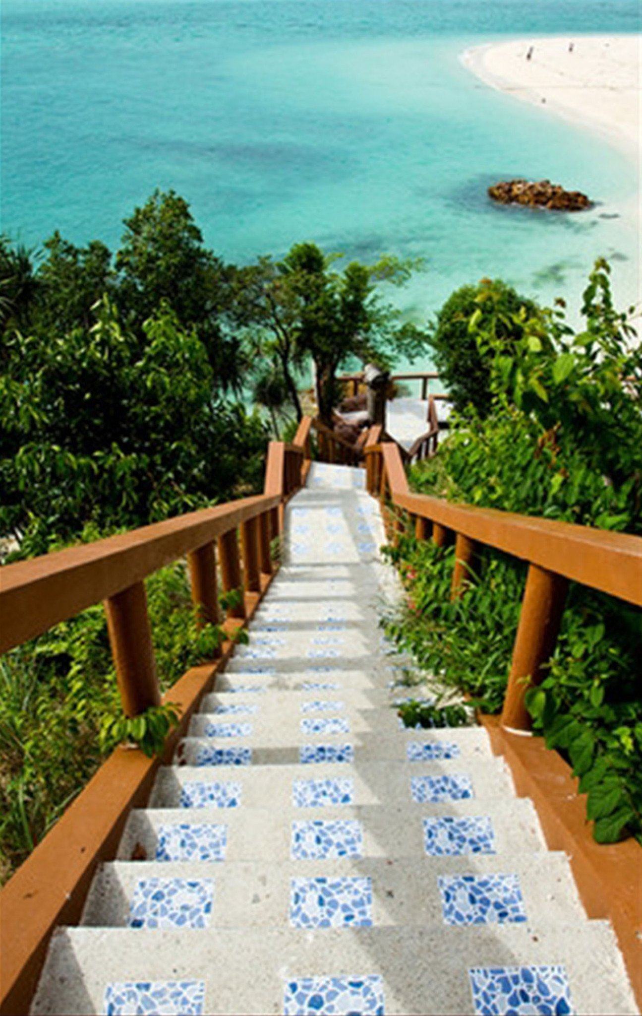 3D Beach Stairs 83 Door Mural Wallpaper AJ Wallpaper 