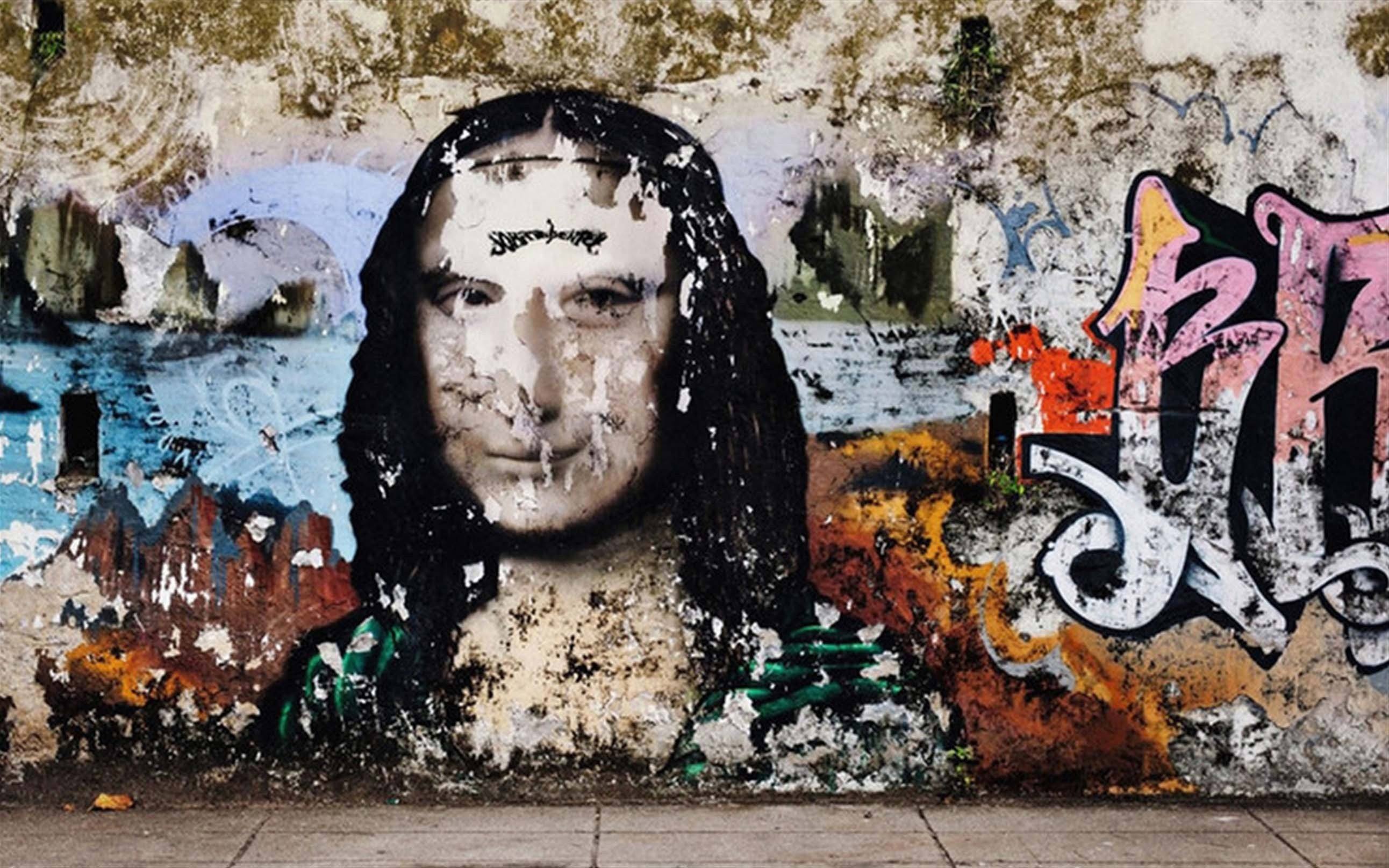 3D Graffiti Mona Lisa 391 Garage Door Mural Wallpaper AJ Wallpaper 