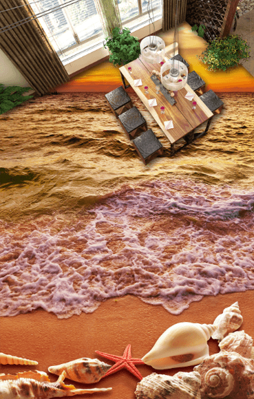 3D Beautiful Beach Floor Mural Wallpaper AJ Wallpaper 2 