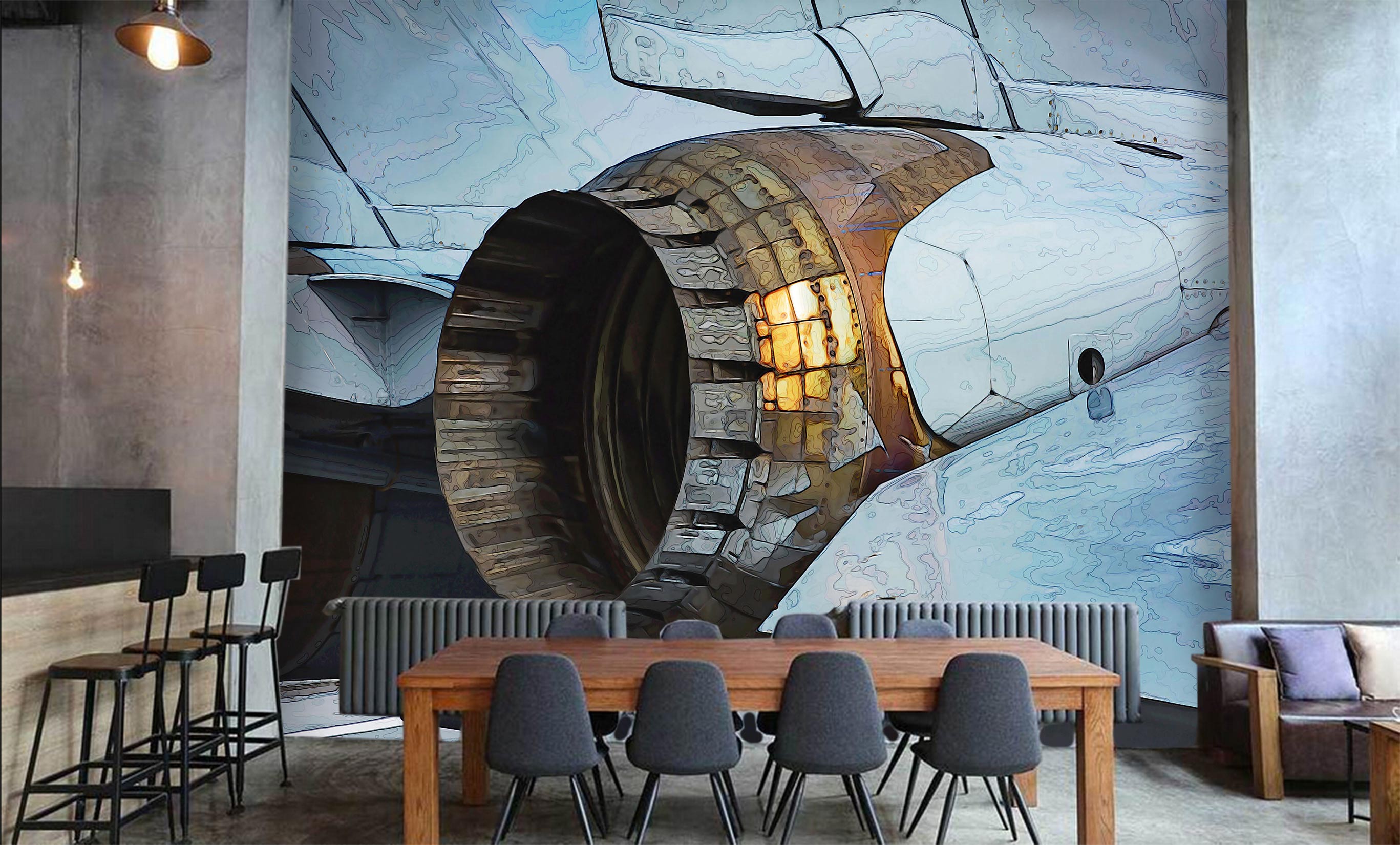 3D Aircraft Engine Tail Nozzle 91103 Alius Herb Wall Mural Wall Murals