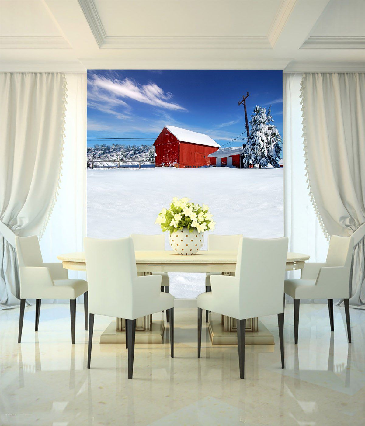 Snowcapped Cottage 1 Wallpaper AJ Wallpaper 