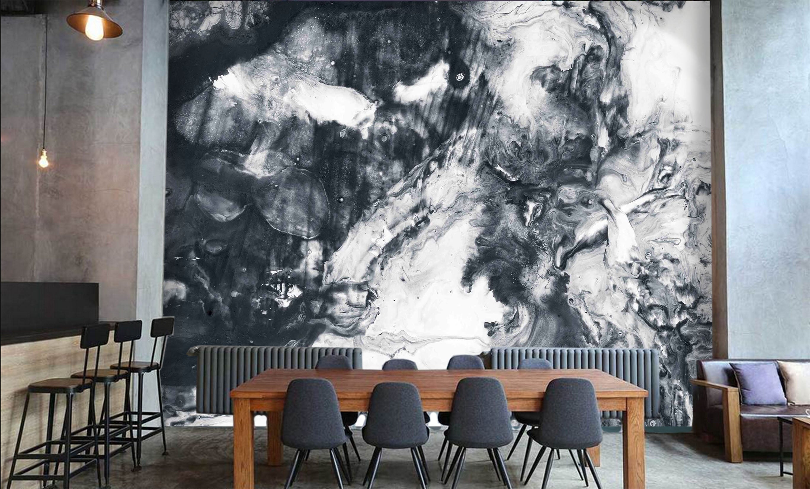 3D Black & White Abstract 285 Wall Murals