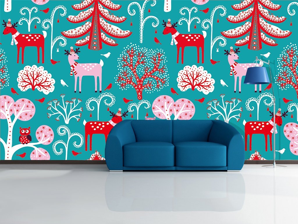 3D Christmas Deer Pattern 100 Wallpaper AJ Wallpaper 