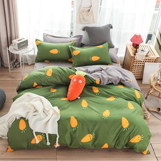 3D Green Background Carrot 12125 Bed Pillowcases Quilt
